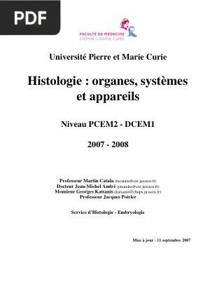 Histologie : organes, systèmes et appareils