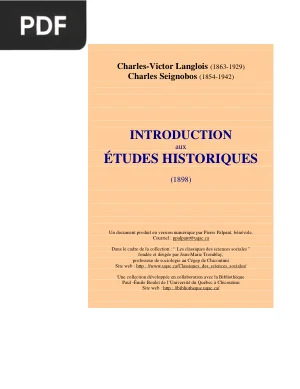 Introduction aux études historiques
