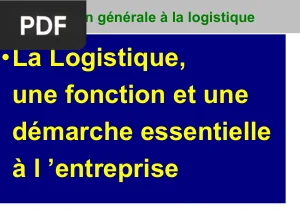 Introduction générale à la logistique