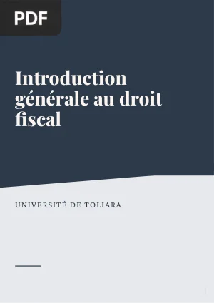 Introduction générale au droit fiscal