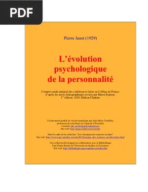 L'évolution psychologique de la personnalité