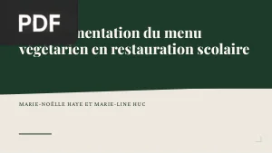 L'expérimentation du menu végétarien en restauration scolaire