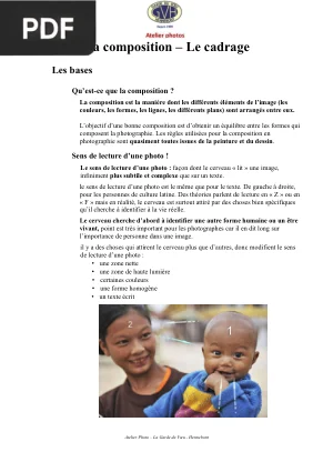 La composition et le cadrage