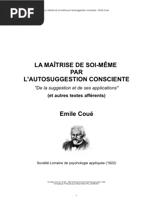 La maîtrise de soi-même par l'autosuggestion consciente