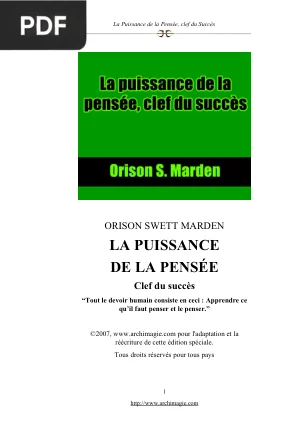 La Puissance de la Pensée, clef du Succès