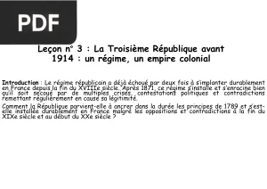 La Troisième République avant 1914