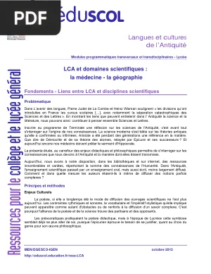 LCA et domaines scientifiques : la médecine