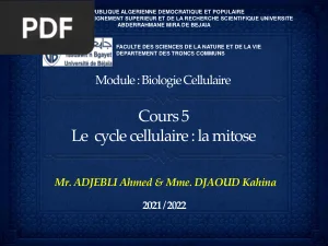 Le Cycle Cellulaire et la Mitose