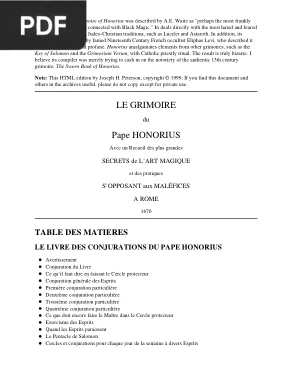Le Grimoire du Pape Honorius