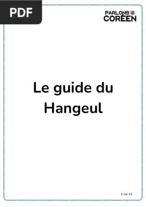 Le guide du Hangeul
