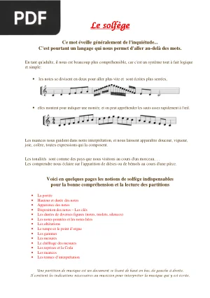 Le Solfège : Notions de base