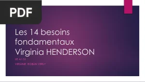 Les 14 besoins fondamentaux - Virginia Henderson