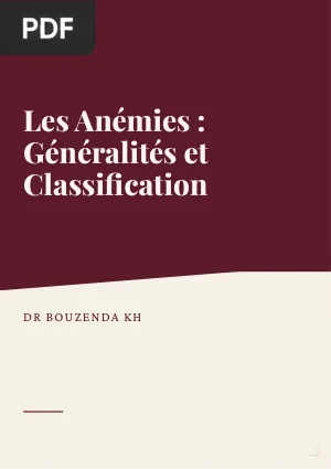 Les Anémies : Généralités et Classification