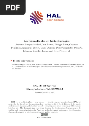 Les Biomolécules en Biotechnologies