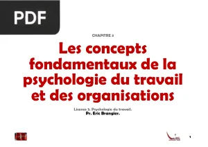 Les Concepts Fondamentaux de la Psychologie du Travail et des Organisations