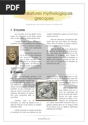 Les créatures mythologiques grecques