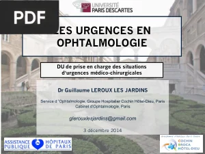 Les Urgences en Ophtalmologie (DU Cochin)