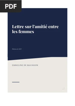 Lettre sur l'amitié entre les femmes