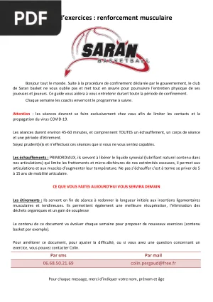 Livret d'exercices : renforcement musculaire