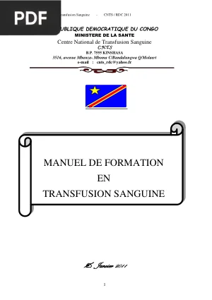 Manuel de Formation en Transfusion Sanguine