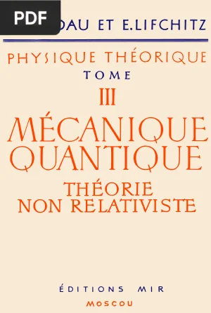 Mécanique Quantique : Théorie Non Relativiste