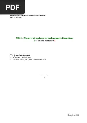Mesurer et Analyser les Performances Financières