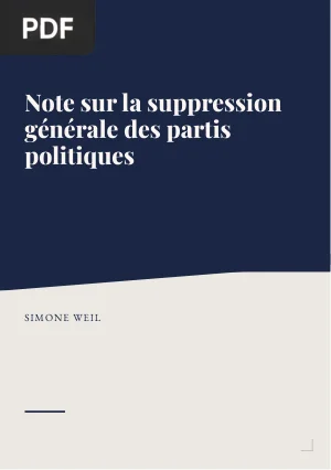 Note sur la suppression générale des partis politiques