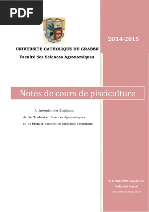Notes de cours de pisciculture