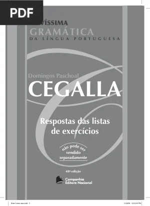 Novíssima Gramática da Língua Portuguesa - Respostas de exercícios