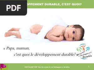 Papa, maman, c'est quoi le développement durable ?