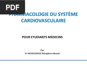 Pharmacologie du Système Cardiovasculaire