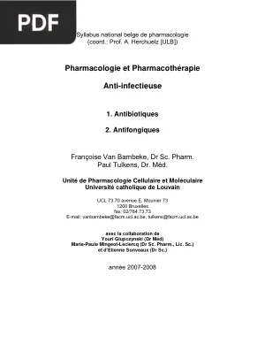 Pharmacologie Générale des Antibiotiques