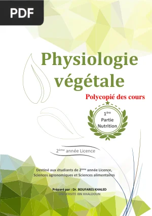 Physiologie végétale - Polycopié des cours