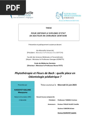 Phytothérapie et Fleurs de Bach : quelle place en odontologie pédiatrique ?
