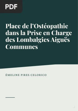 Place de l'Ostéopathie dans la Prise en Charge des Lombalgies Aiguës Communes