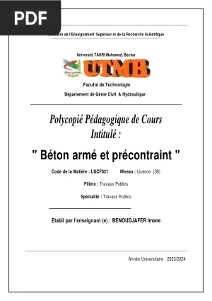 Polycopié Béton Armé et Précontraint