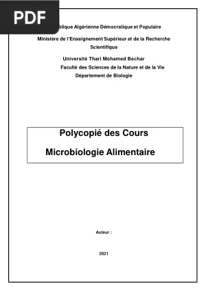 Polycopié des Cours Microbiologie Alimentaire
