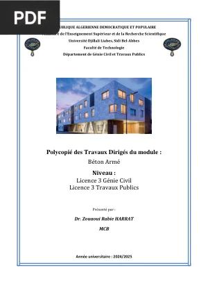 Polycopié des Travaux Dirigés — Béton Armé