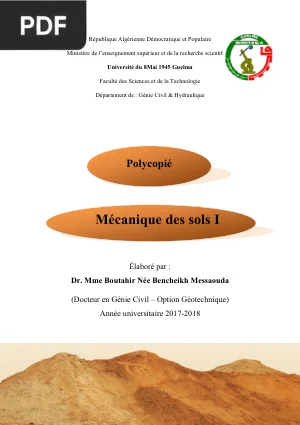 Polycopié Mécanique des Sols I