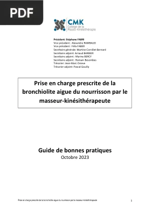 Prise en charge de la bronchiolite aiguë du nourrisson