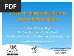 Prise en charge des lésions musculaires aiguës