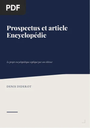 Prospectus et article Encyclopédie