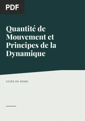 Quantité de Mouvement et Principes de la Dynamique