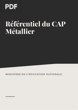Référentiel du CAP Métallier