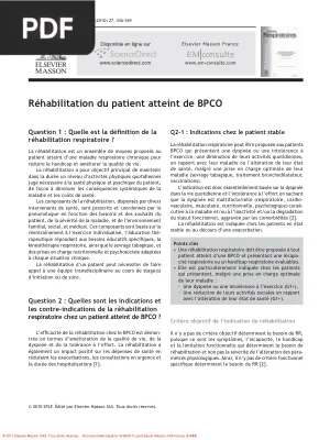 Réhabilitation du patient atteint de BPCO