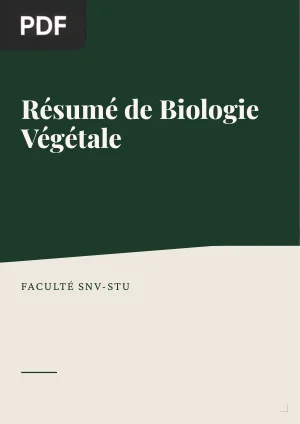 Résumé de la matière Biologie végétale