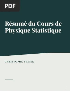Résumé du Cours de Physique Statistique