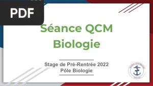 Séance QCM Biologie - Stage de Pré-Rentrée