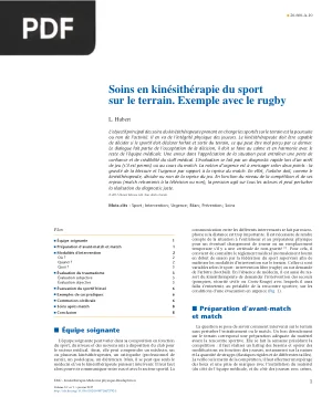 Soins en kinésithérapie du sport sur le terrain