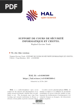 Support de Cours de Sécurité Informatique et Cryptologie